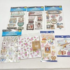 SCRAPBOOK STICKER ASSORTMENT Travel Love Carnival Life Beach Floral Paper